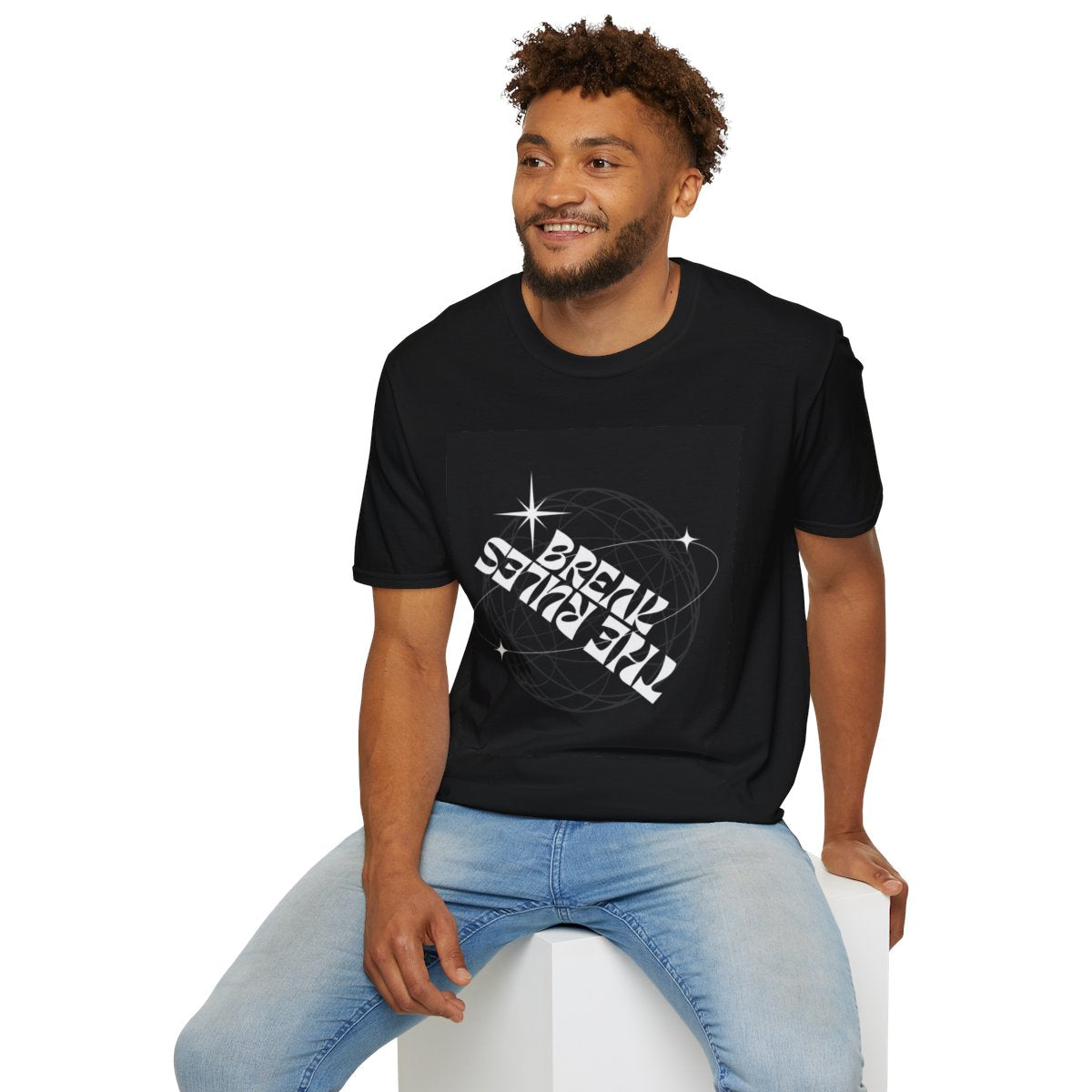 Retro Cosmic Graphic T-Shirt, Break Free Vibe, Unisex Casual Tee for Music Lovers, Festival Wear, Gift for Space Enthusiasts