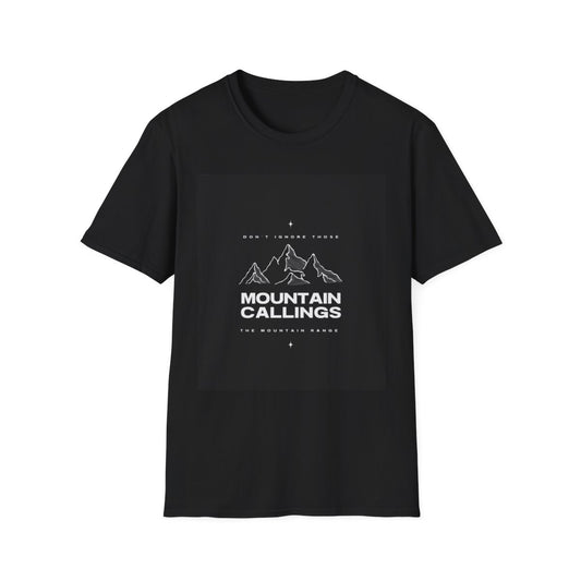 Mountain Callings Softstyle T-Shirt for Men - Adventure Tee, Outdoor Stylish Top, Gift for Hikers, Nature Lovers, Casual Wear