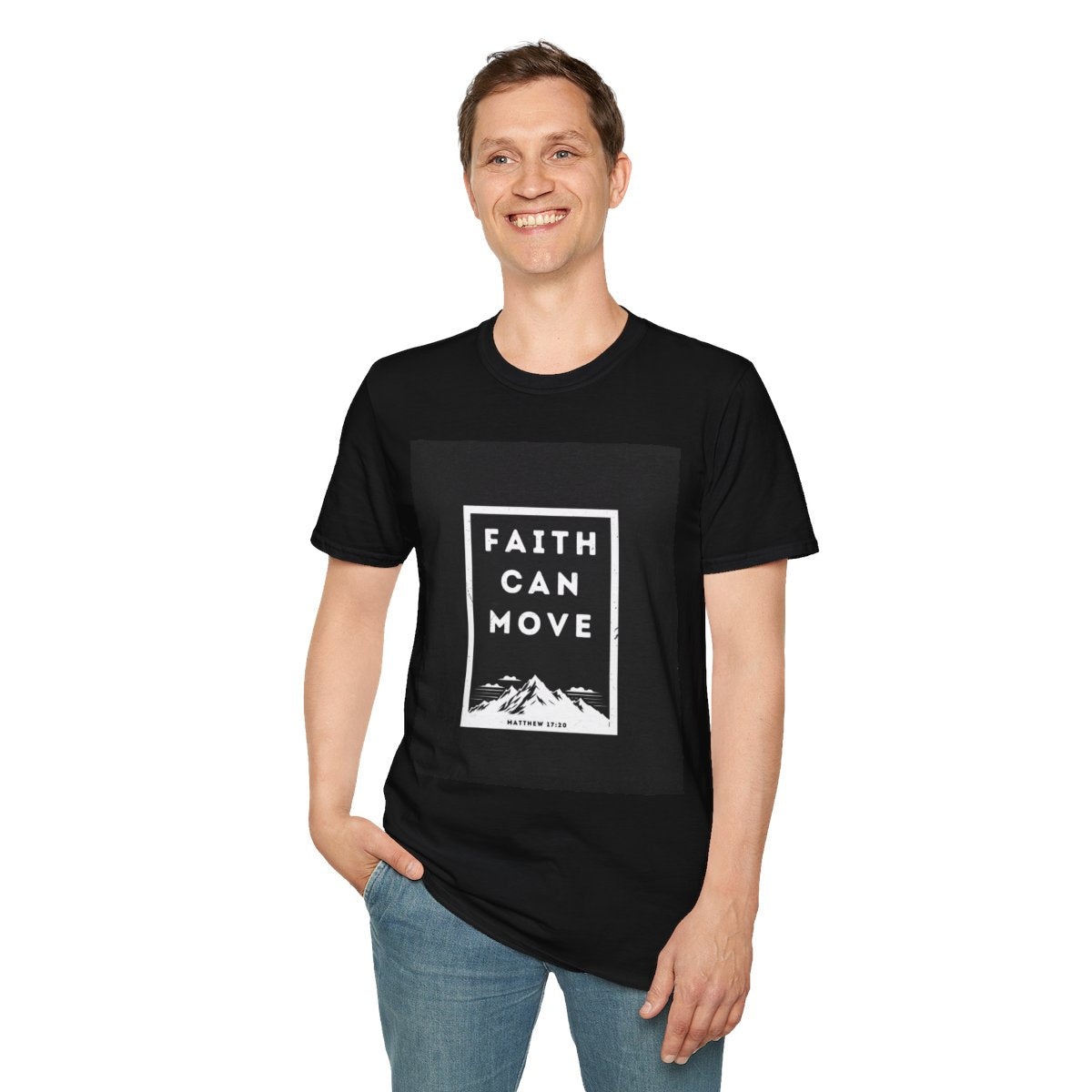 Inspirational Faith Can Move T-Shirt, Motivational Tee, Unisex Graphic Shirt, Gift for Encouragement, Casual Wear, Faith Themed Apparel