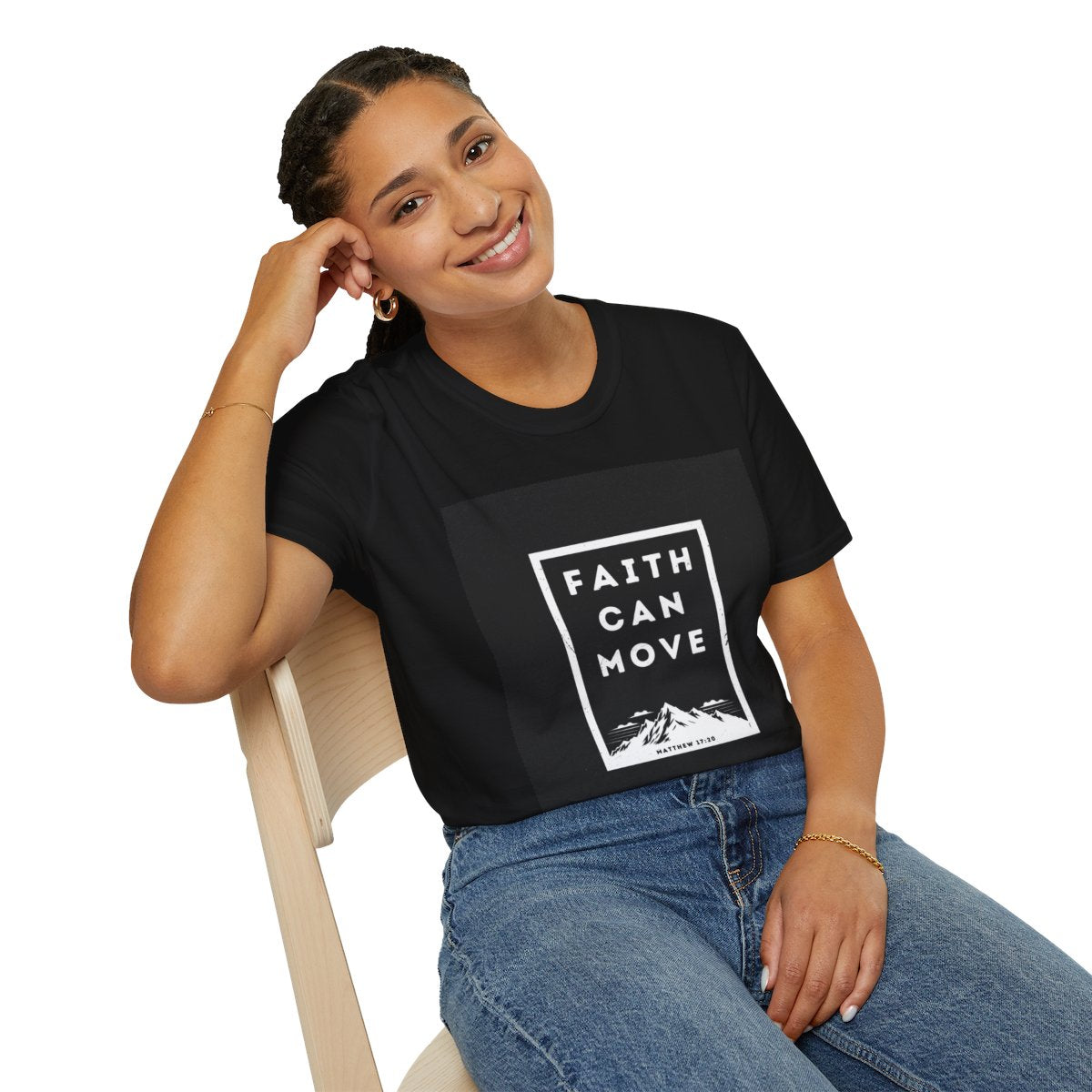 Inspirational Faith Can Move T-Shirt, Motivational Tee, Unisex Graphic Shirt, Gift for Encouragement, Casual Wear, Faith Themed Apparel