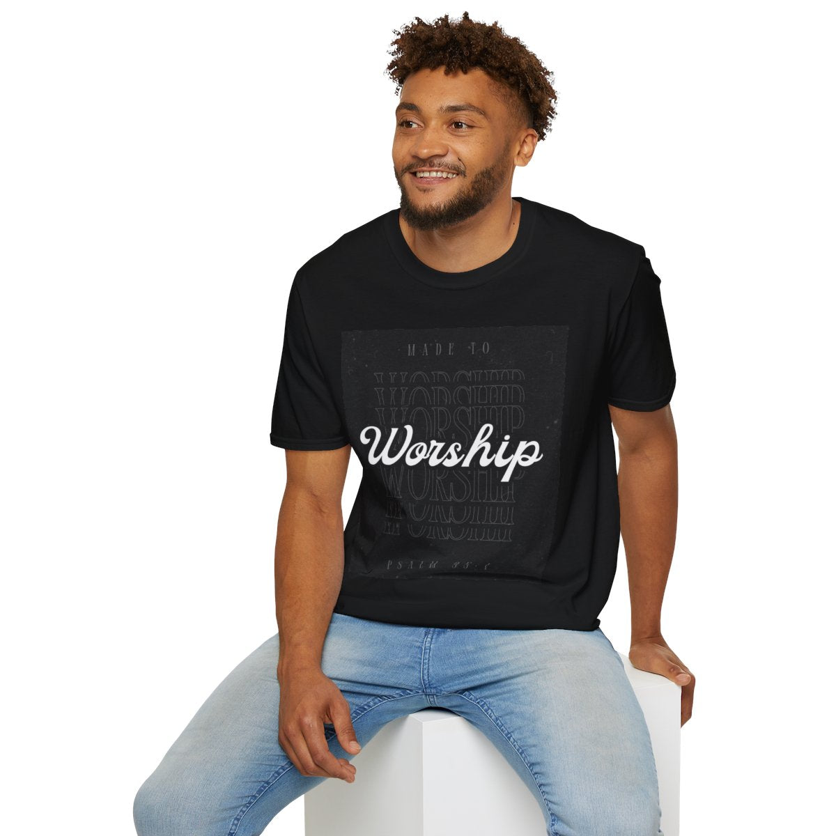 Worship Soft Style T-Shirt, Christian Apparel, Graphic Tee, Faith-Based Gift, Inspirational Clothing, Church Wear